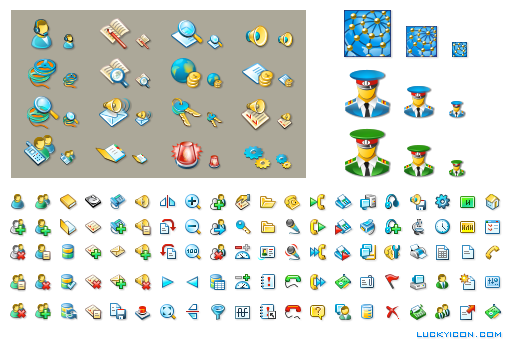 Set of icons for Drag-Net by T & T International